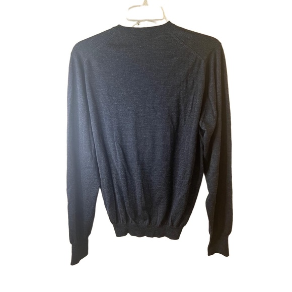 Dunhill London V-Neck Long Sleeve Ribbed Hem Cuffs Wool Lightweight Sweater M - Picture 5 of 5